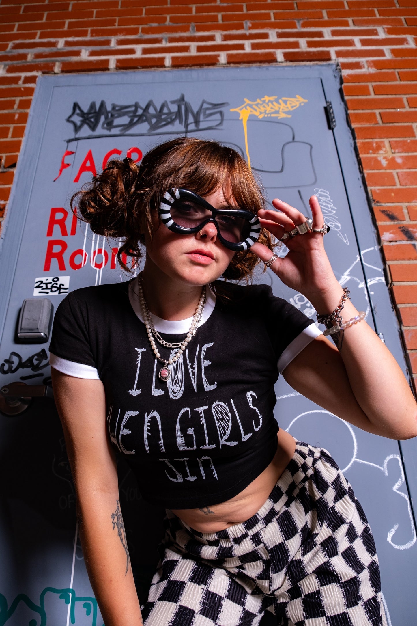 I Love When Girls Sin Fitted Cropped Tee